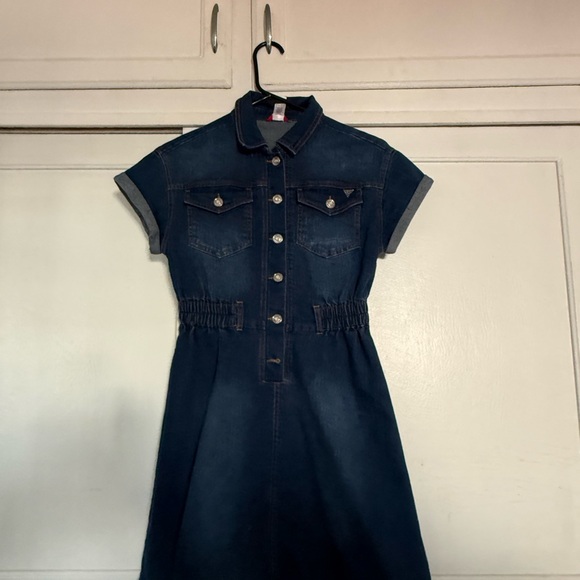 Guess Dark Blue Denim Kids Dress - Picture 1 of 2
